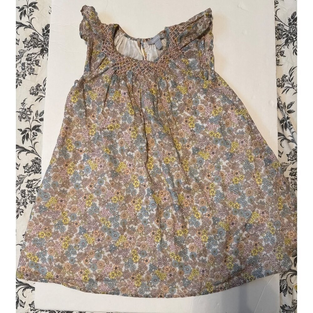 Girl's Short Flutter Sleeve Floral Nordstorm Dress Size 4